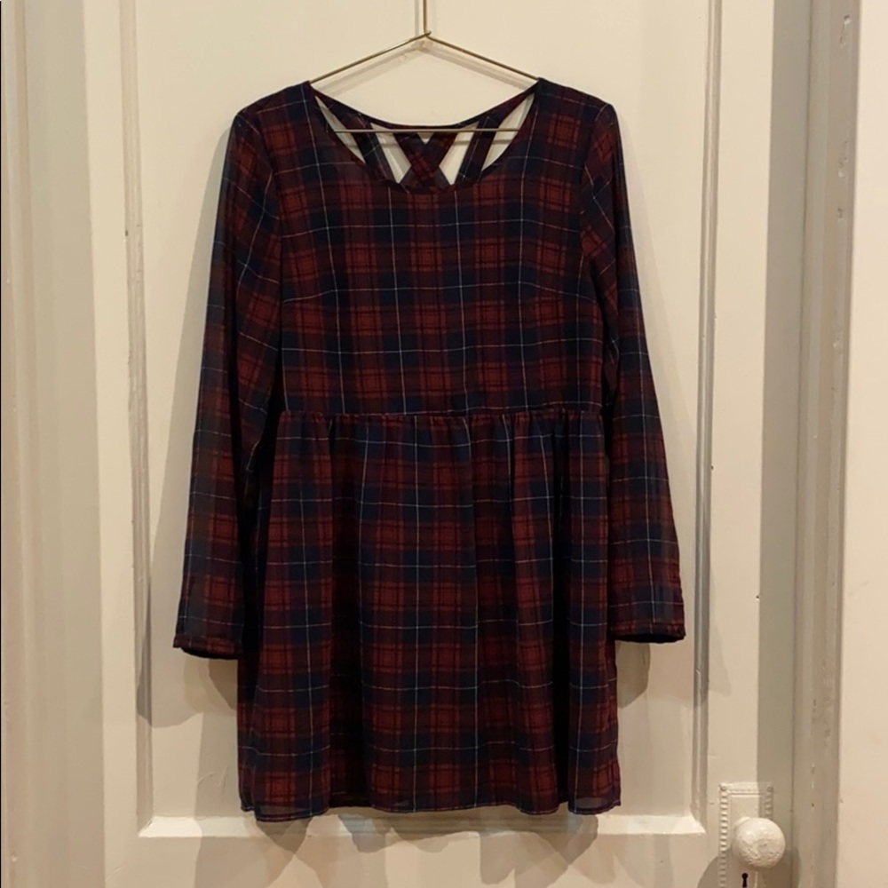 Forever 21 Plaid Mini Dress with Back Detail